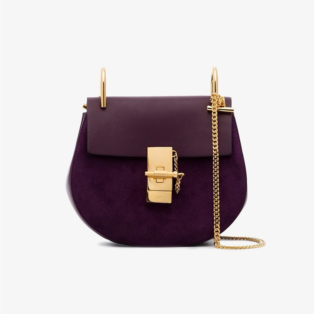 CHLOE SUEDE PURPLE DREW BAG